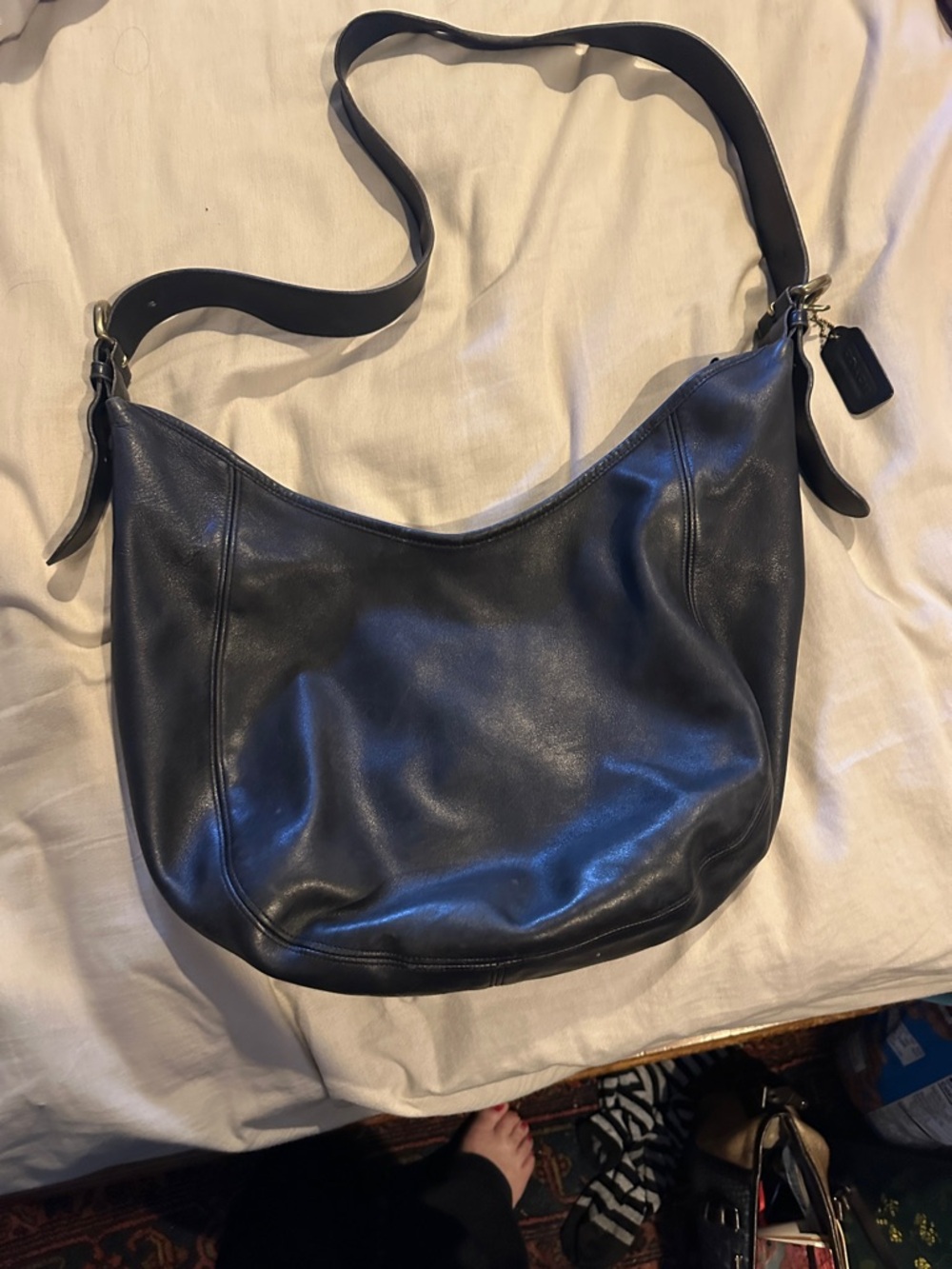 Coach Black Leather Hobo Shoulder Bag